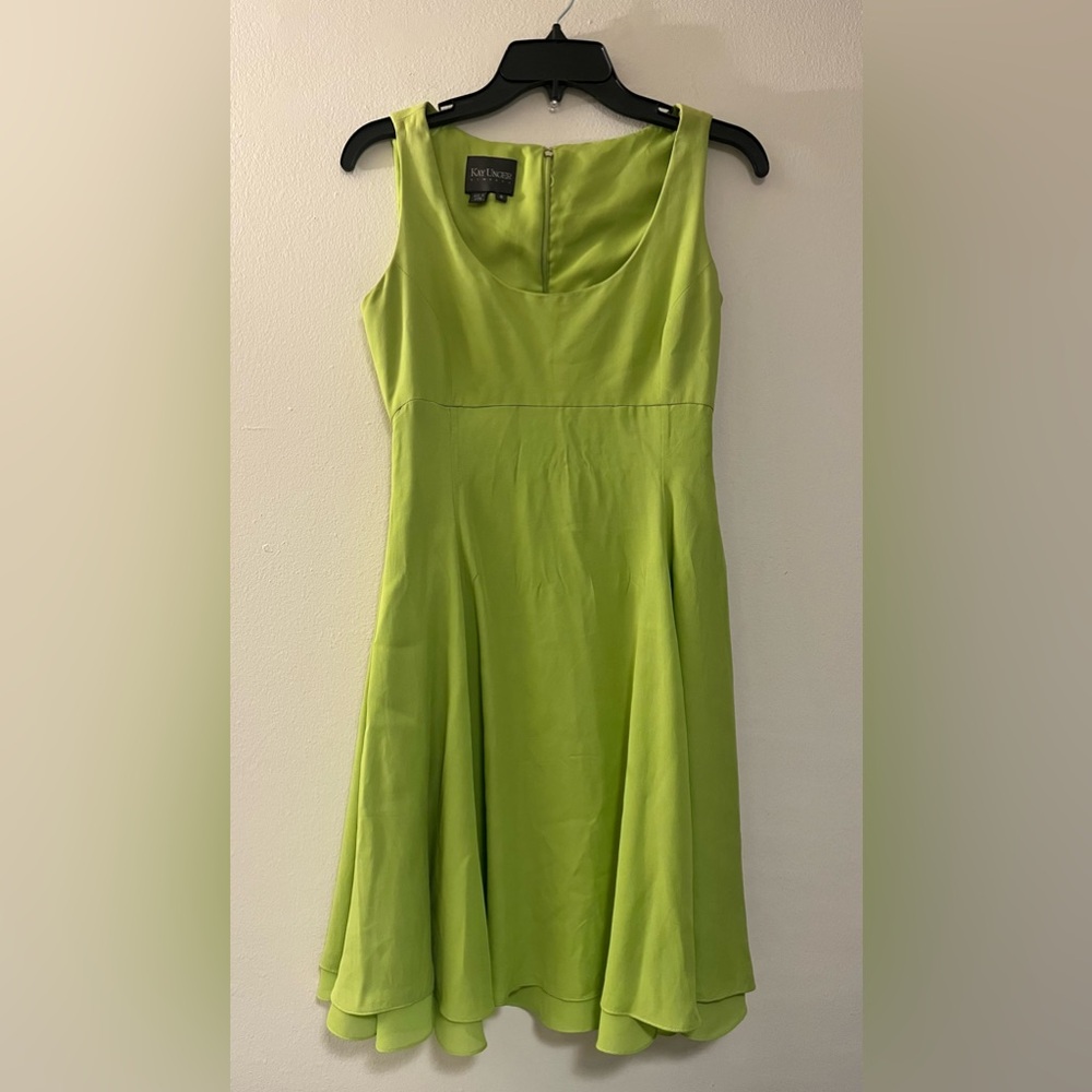 Vintage Kay Unger Lime Green Dress runs small